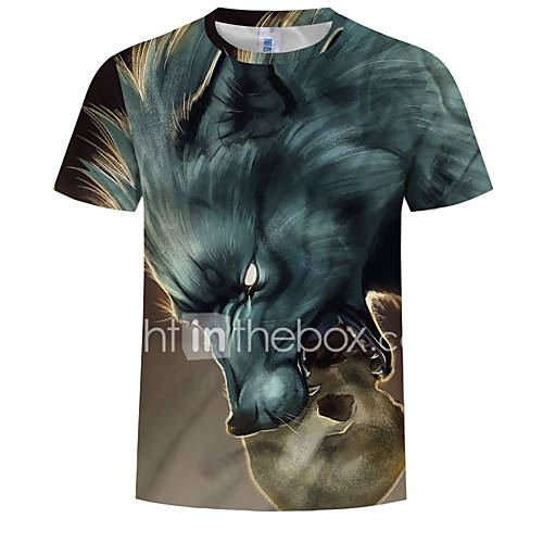 Heren Print T Shirt Kleurenblok 3D Doodskoppen Lichtgrijs Xl huismerk kopen in de aanbieding