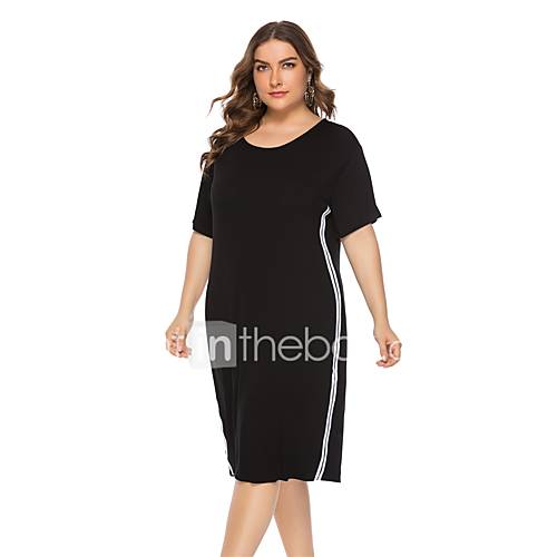 Dames Standaard Schede Jurk Kleurenblok Patchwork Midi huismerk kopen in de aanbieding Dames Standaard Schede Jurk Kleurenblok Patchwork Midi huismerk kopen in de aanbieding