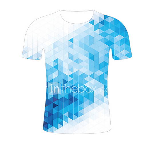 Heren T Shirt Kleurenblok Blauw Xxl huismerk kopen in de aanbieding