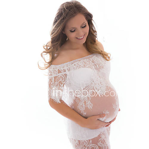 Dames Standaard Elegant Schede Jurk Effen Kant Lace Trim Boven De Knie huismerk kopen in de aanbieding