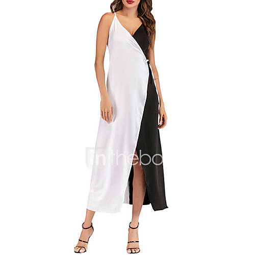 Dames Elegant Schede Jurk Kleurenblok Patchwork Midi huismerk kopen in de aanbieding Dames Elegant Schede Jurk Kleurenblok Patchwork Midi huismerk kopen in de aanbieding