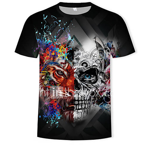 Heren Print T Shirt 3D Doodskoppen Zwart Xxxl huismerk kopen in de aanbieding Heren Print T Shirt 3D Doodskoppen Zwart Xxxl huismerk kopen in de aanbieding