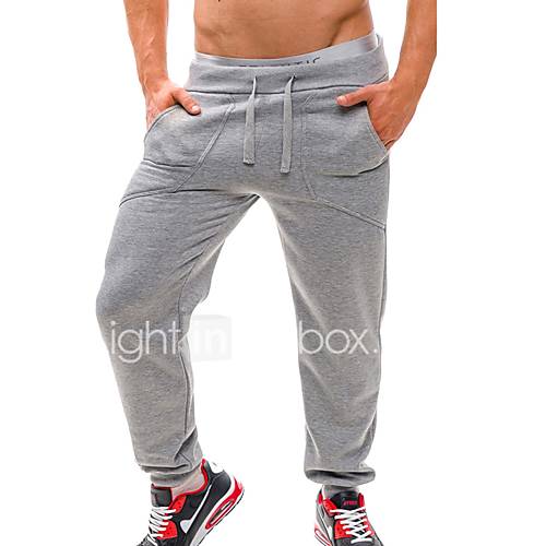 Heren Standaard Street Chic Chinos Zwaar Katoen Joggingbroeken Broek Effen Zwart huismerk kopen in de aanbieding