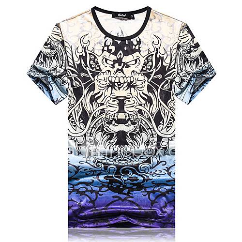 Heren T Shirt Geometrisch Khaki Xxl huismerk kopen in de aanbieding