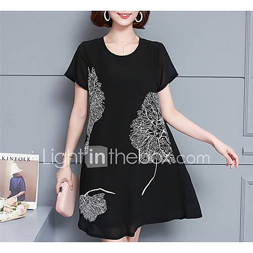 Dames Standaard Elegant Chiffon Jurk Bloemen Print Tot De Knie huismerk kopen in de aanbieding Dames Standaard Elegant Chiffon Jurk Bloemen Print Tot De Knie huismerk kopen in de aanbieding