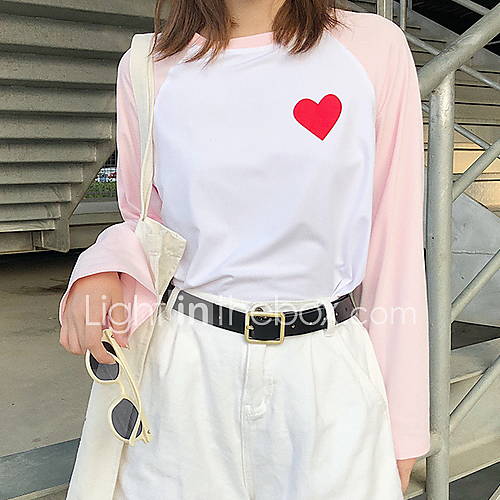 Dames Patchwork T Shirt Geometrisch Blozend Roze huismerk kopen in de aanbieding