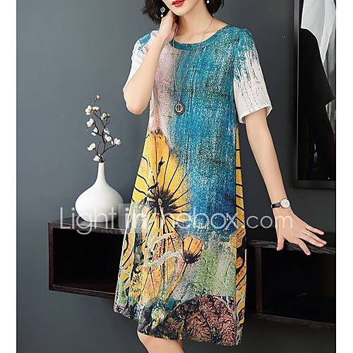 Dames Maxi Shirt Jurk Geel M L Xl Xxl huismerk kopen in de aanbieding