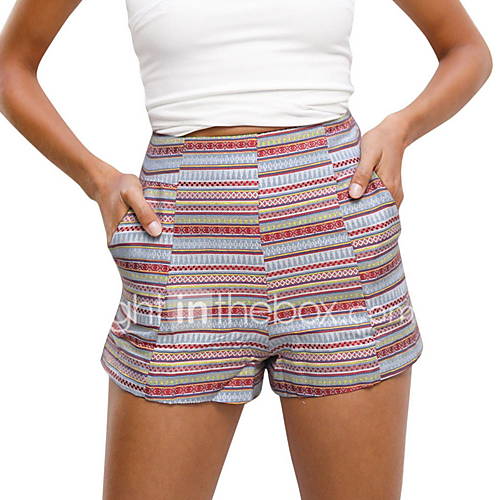 Dames Standaard Shorts Broek Print Rood huismerk kopen in de aanbieding