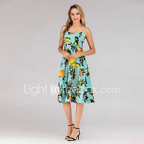 Dames Boho Chiffon Jurk Effen Bloemen Print Boven De Knie huismerk kopen in de aanbieding