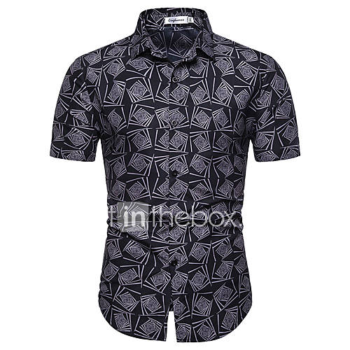 Heren Print Overhemd Bloemen Geometrisch Zwart Xl huismerk kopen in de aanbieding Heren Print Overhemd Bloemen Geometrisch Zwart Xl huismerk kopen in de aanbieding
