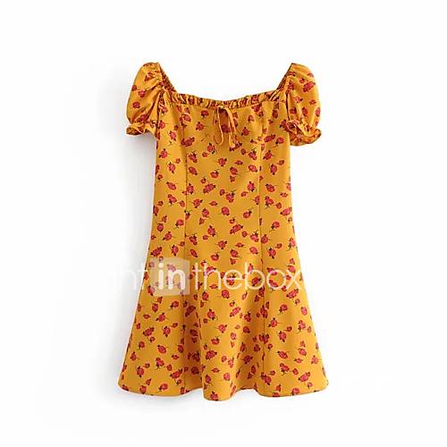 Dames Schede Jurk Schouderafhangend Boven De Knie huismerk kopen in de aanbieding Dames Schede Jurk Schouderafhangend Boven De Knie huismerk kopen in de aanbieding