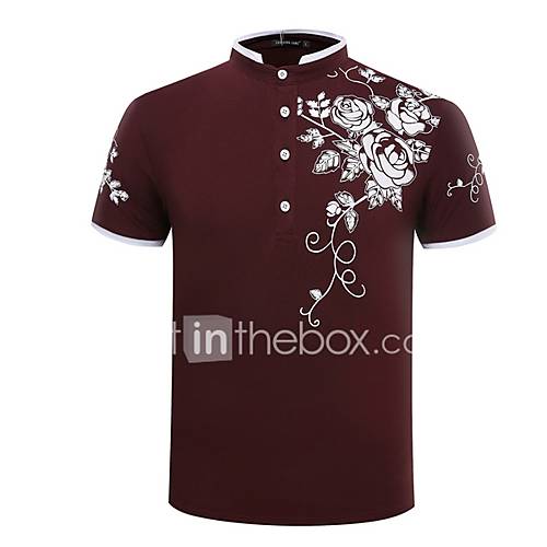 Heren Polo Bloemen Wit Xl huismerk kopen in de aanbieding