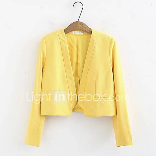 Dames Dagelijks Kort Jack Effen V Hals Lange Mouw Polyester Wit Oranje Geel S M huismerk kopen in de aanbieding Dames Dagelijks Kort Jack Effen V Hals Lange Mouw Polyester Wit Oranje Geel S M huismerk kopen in de aanbieding