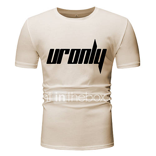 Heren Print T Shirt Letter Khaki huismerk kopen in de aanbieding Heren Print T Shirt Letter Khaki huismerk kopen in de aanbieding