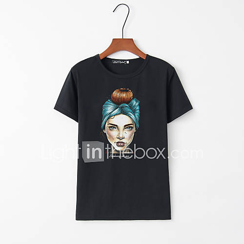 Dames Print T Shirt Effen Wit huismerk kopen in de aanbieding