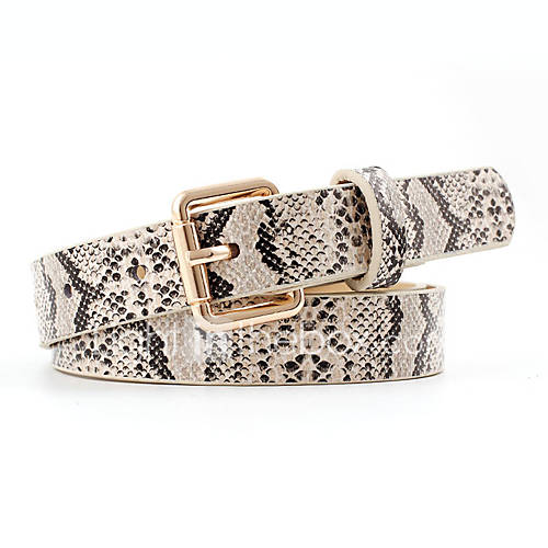 Heren Dames Vintage Feest Losse Krul Effen Kleurenblok Skinny Riem huismerk kopen in de aanbieding