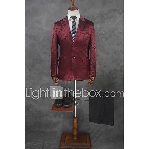 Bordeaux Met Patroon Getailleerd Katoen Polyester Pak Punt Single Breasted Twee Knoops Suits huismerk kopen in de aanbieding Bordeaux Met Patroon Getailleerd Katoen Polyester Pak Punt Single Breasted Twee Knoops Suits huismerk kopen in de aanbieding