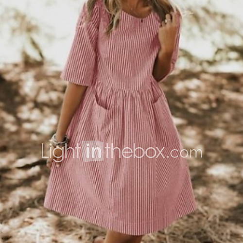 Damesshirt Met Lange Mouwen En Knielengte Voor Vrouwen Rood Zwart En Wit huismerk kopen in de aanbieding