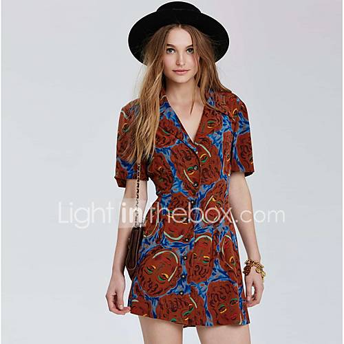 Dames Elegant A Lijn Jurk Geometrisch Boven De Knie huismerk kopen in de aanbieding