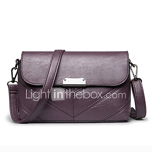 Dames Tassen Pu Crossbodytas Knopen Effen Kleur Zwart Paars Wijn huismerk kopen in de aanbieding