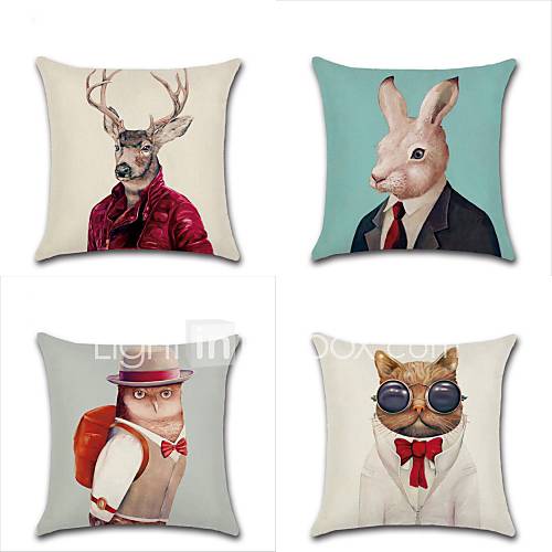 40 Stk Katoen Linnen Kussenhoes Dier Kunstwerk Neoklassiek Modieus Kussen Gooien huismerk kopen in de aanbieding