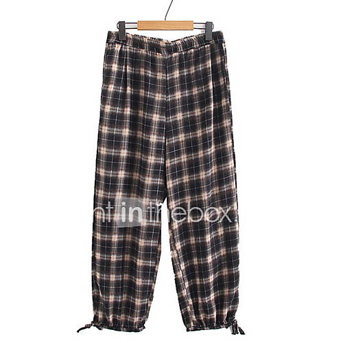 Dames Street Chic Chinos Zwaar Katoen Broek Ruitjes Zwart huismerk kopen in de aanbieding