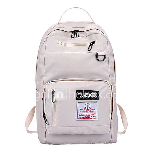 Dames Unisex Tassen Nylon Rugzak Rits Effen Kleur Blozend Roze Beige Geel huismerk kopen in de aanbieding