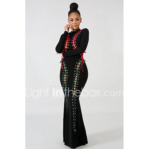 Dames Standaard Bodycon Schede Jurk Geometrisch Maxi huismerk kopen in de aanbieding