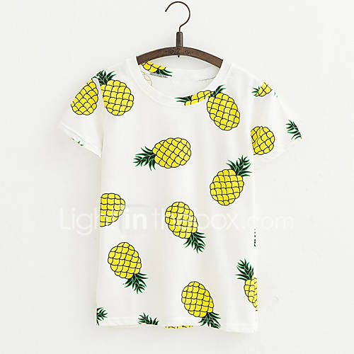 Dames Print T Shirt Fruit Blauw huismerk kopen in de aanbieding