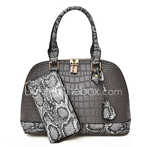Dames Tassen Pu Zak Set 2 Stuks Purse Rits Krokodil Zwart Rood Grijs Slangenhuid huismerk kopen in de aanbieding