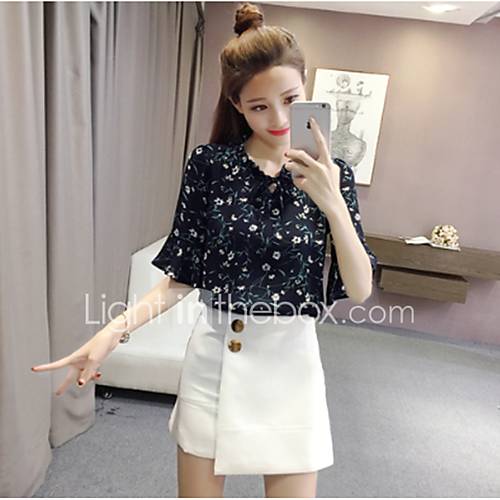 Dames Patchwork Blouse Bloemen Marineblauw Xl huismerk kopen in de aanbieding