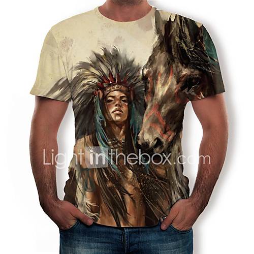 Heren Print T Shirt 3D Cartoon Lichtgrijs Xxxl huismerk kopen in de aanbieding Heren Print T Shirt 3D Cartoon Lichtgrijs Xxxl huismerk kopen in de aanbieding