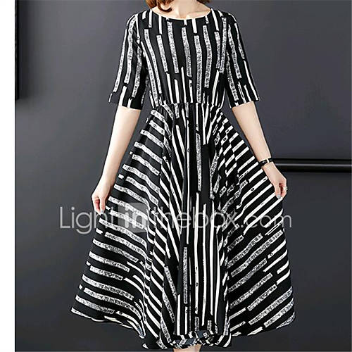 Dames Vintage Standaard Schede Jurk Gestreept Print Midi huismerk kopen in de aanbieding Dames Vintage Standaard Schede Jurk Gestreept Print Midi huismerk kopen in de aanbieding