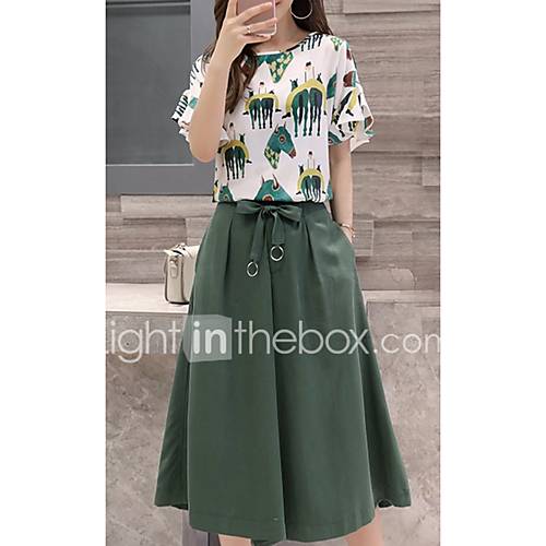 Midi A Line Dameslijn Groen M L Xl Xxl huismerk kopen in de aanbieding