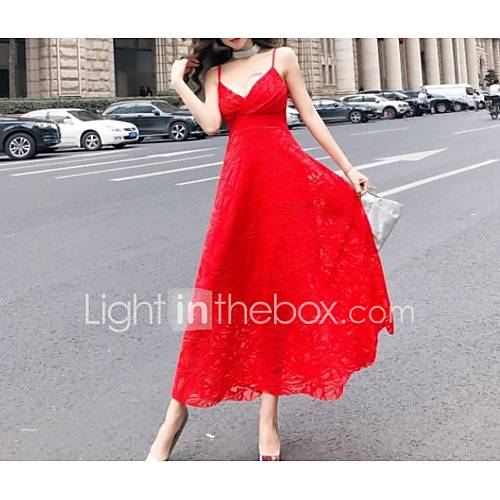 Dames Katoen Wijd Uitlopend Jurk Tot De Knie huismerk kopen in de aanbieding