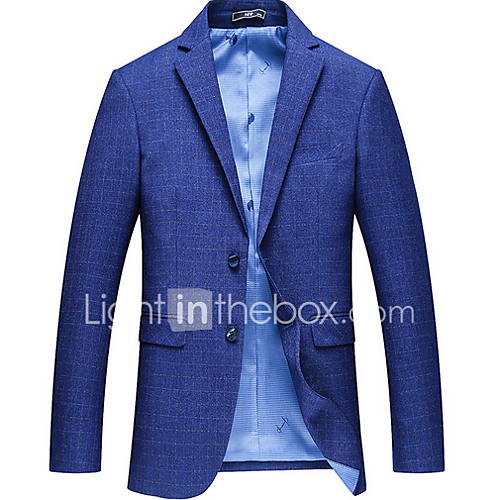 Heren Blazer Effen Ingesneden Revers Polyester Blauw Xxxl huismerk kopen in de aanbieding