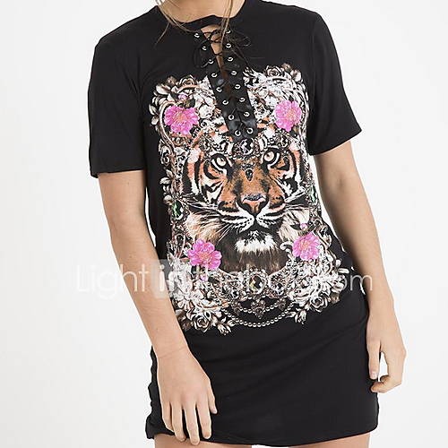 Dames T Shirt Grafisch Bruin huismerk kopen in de aanbieding