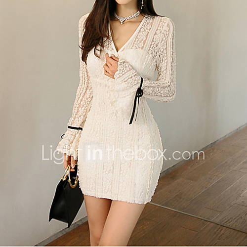 Dames Schede Jurk Effen Mini huismerk kopen in de aanbieding