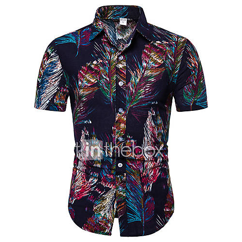Heren Print Overhemd Kleurenblok Tribal Marineblauw Xxxl huismerk kopen in de aanbieding