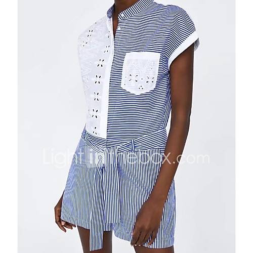 Dames Street Chic Blauw Babypakje Gestreept S M huismerk kopen in de aanbieding