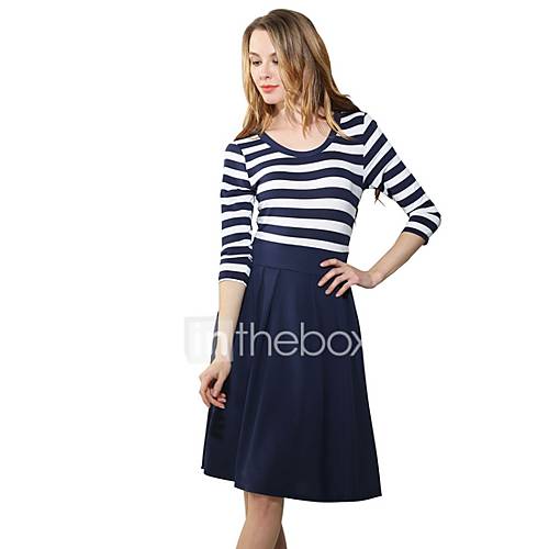 Dames Knielengte Een Lijnjurk Blauw S M L Xl huismerk kopen in de aanbieding