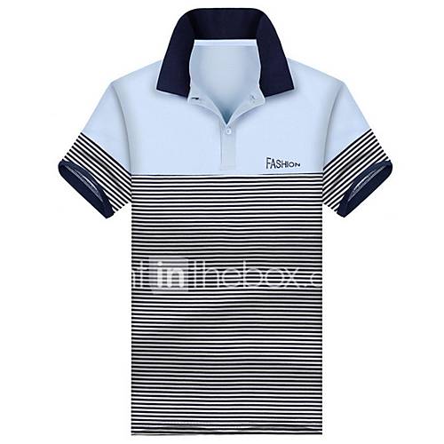 Heren Polo Gestreept Marineblauw Xl huismerk kopen in de aanbieding