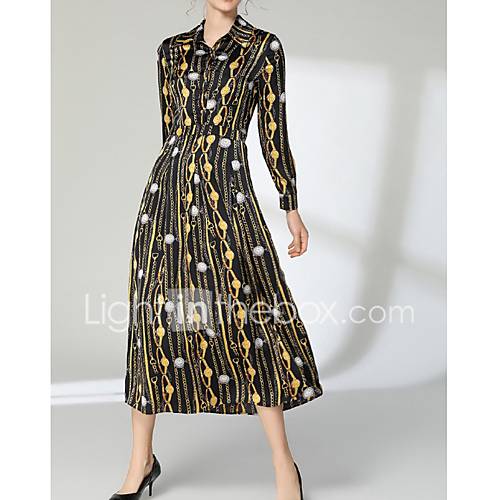 Dames Schede Jurk V Hals Midi huismerk kopen in de aanbieding