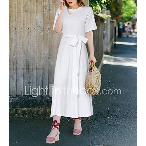 Maxi Swing Damesjurk Wit Fuchsia Zwart L Xl Xxl Xxxl huismerk kopen in de aanbieding