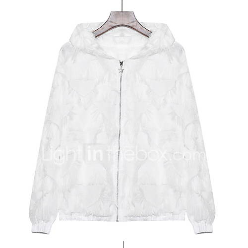 Dames Dagelijks Lente Normaal Jack Effen Capuchon Lange Mouw Polyester Wit M L Xl huismerk kopen in de aanbieding Dames Dagelijks Lente Normaal Jack Effen Capuchon Lange Mouw Polyester Wit M L Xl huismerk kopen in de aanbieding