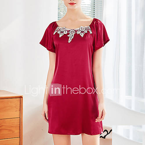 Dames Satijn Zijde Nachtkleding Effen Bloem huismerk kopen in de aanbieding Dames Satijn Zijde Nachtkleding Effen Bloem huismerk kopen in de aanbieding