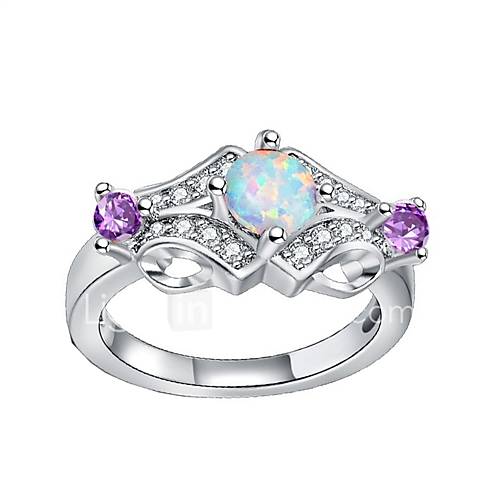 Dames Zirkonia Ring Modieuze Ringen Sieraden Licht Paars Voor Lahja Dagelijks huismerk kopen in de aanbieding