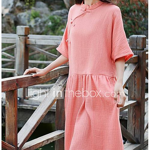 Damesshirt Met Knielengte Voor Dames Blozend Roze Wit Rood One Size huismerk kopen in de aanbieding