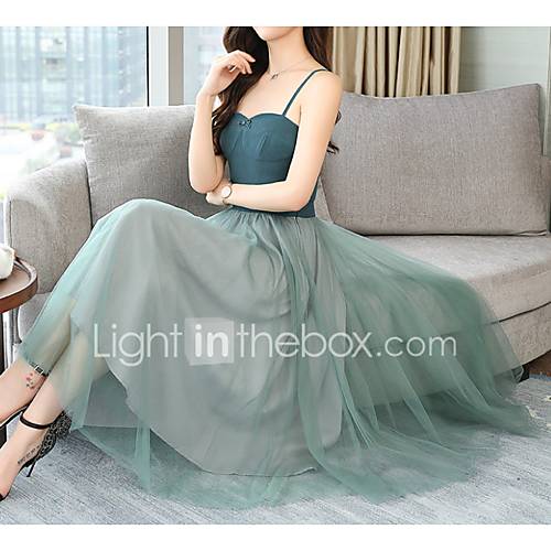 Dames Knielange Jurk Groen Xs S M huismerk kopen in de aanbieding