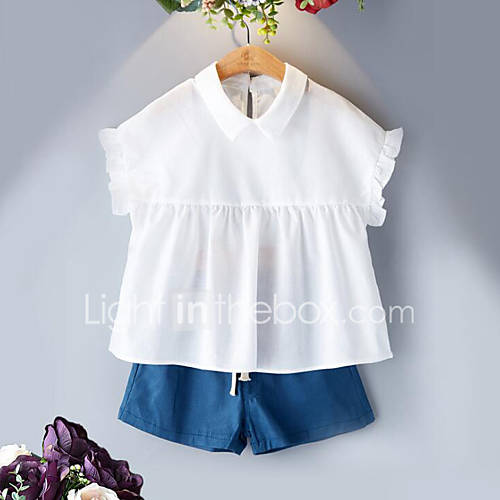 Kinderen Meisjes Actief Street Chic Effen Ruche Korte Mouw Normaal Rayon Kledingset Wit huismerk kopen in de aanbieding Kinderen Meisjes Actief Street Chic Effen Ruche Korte Mouw Normaal Rayon Kledingset Wit huismerk kopen in de aanbieding
